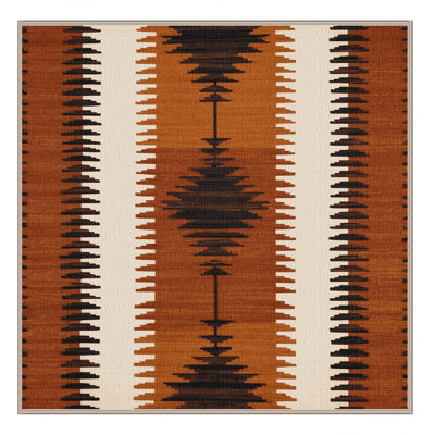 Washable Sienna White Striped Area Rug