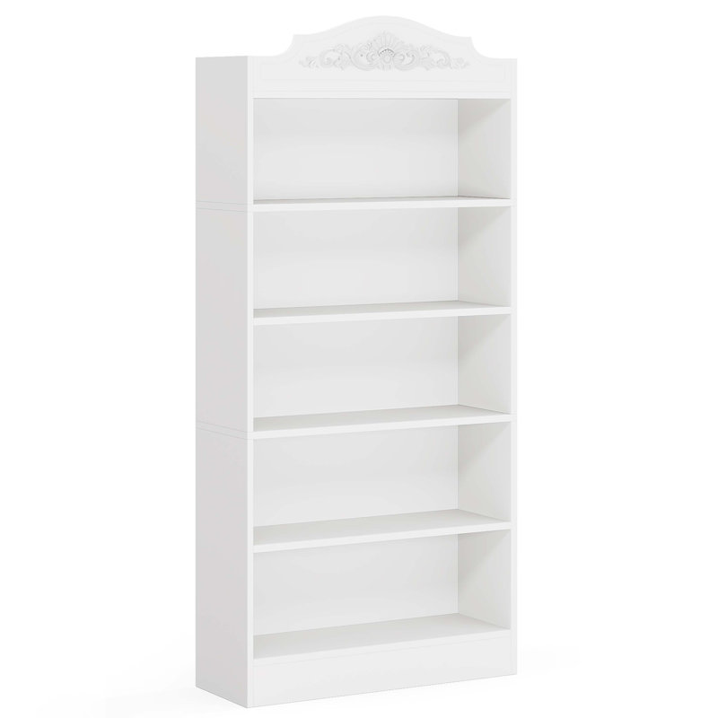 Bibliothèque moderne 72 ", étagère autoportante avec tablettes de rangement