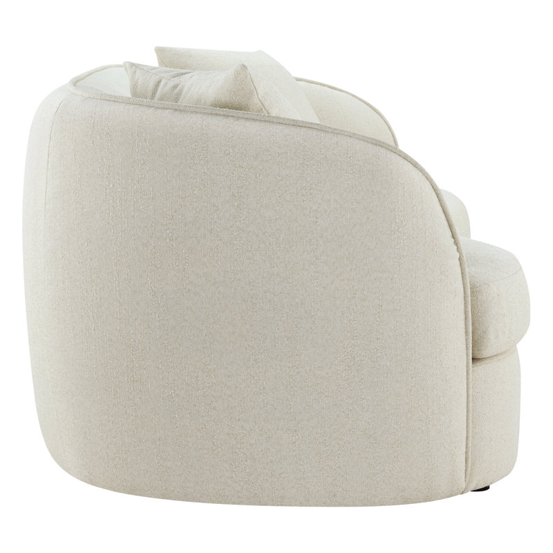 Assel 85'' kidney-shaped Cloud-Curve Upholstered Sofa, Mellow Ivory