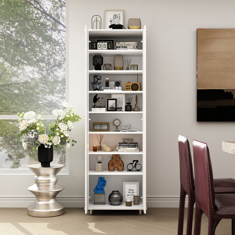 16 Pair Shoe Storage Cabinet, White