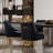 Velvet Upholstered Side Chair  With Gold Legs-1350955930
