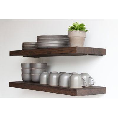 Geller 2 Piece Oak Floating Shelf