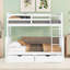 Lit superposé simple au-dessus d'un lit double en bois massif avec rangement pour des chambres familiales élégantes