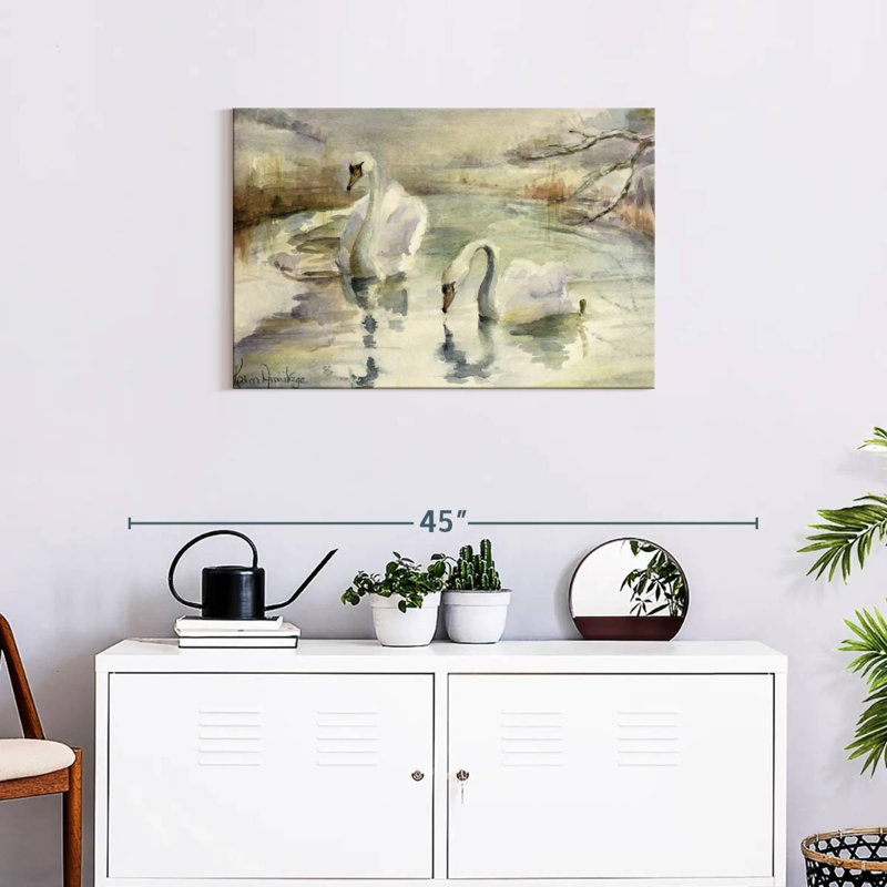 Swans In Winter, 20" H x 30" W