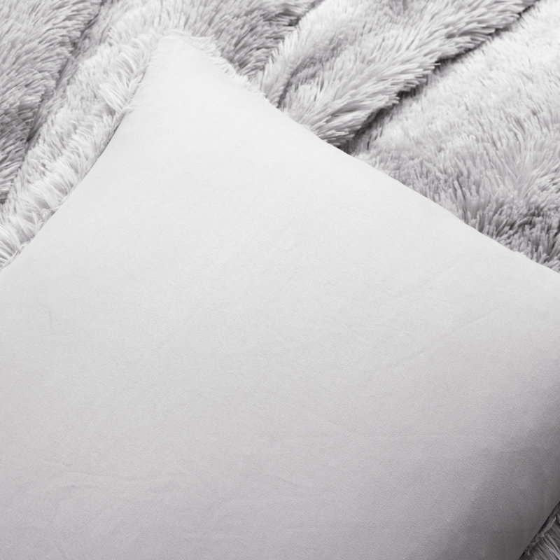 Ensemble de housse de couette en microfibre 3 pièces Emma, Housse de couette pour grand lit, Gris clair