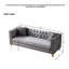 Luxurious Chesterfield Velvet Sofa, 3 Seater with Deep Button Tufting, Square Arms, and Nailhead Accents for Elegant Living Spaces