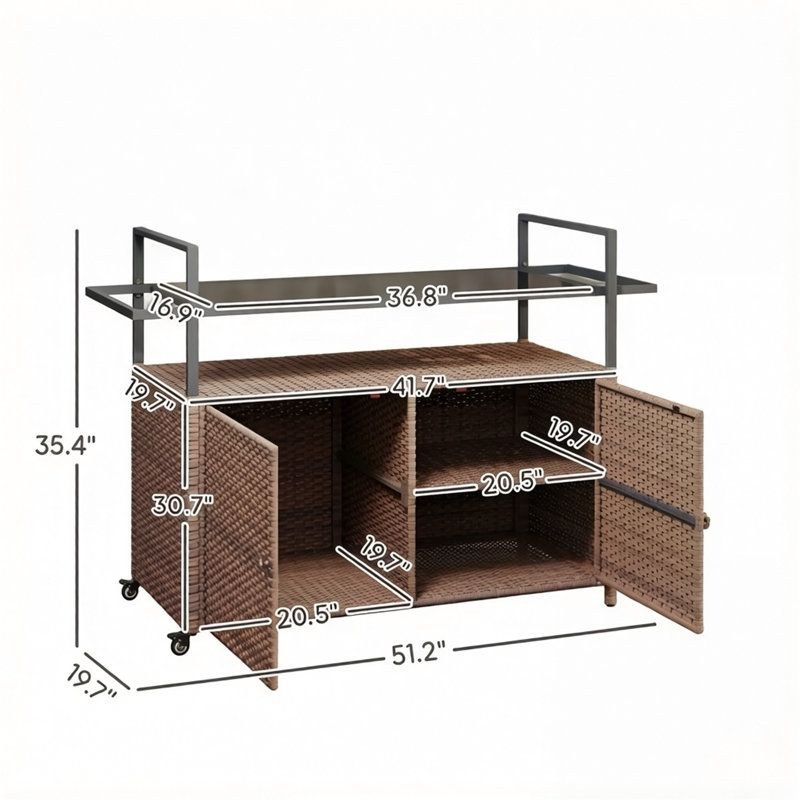 Rattan Storage Cart