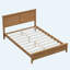 Lit plateforme moderne en bois massif avec tête de lit, support en lattes de bois robuste, structure en pin minimaliste-1267642930