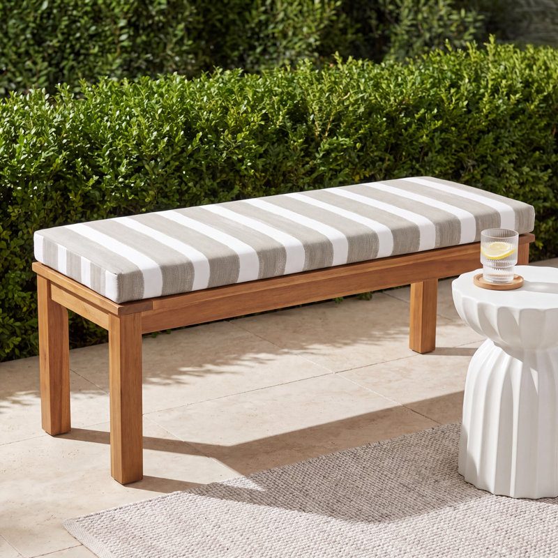 Gia Striped Indoor/Outdoor Bench Cushion, 48" W x 17" D