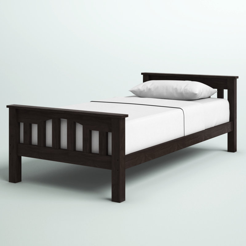 Lit standard en bois massif Mateo, Simple, Espresso