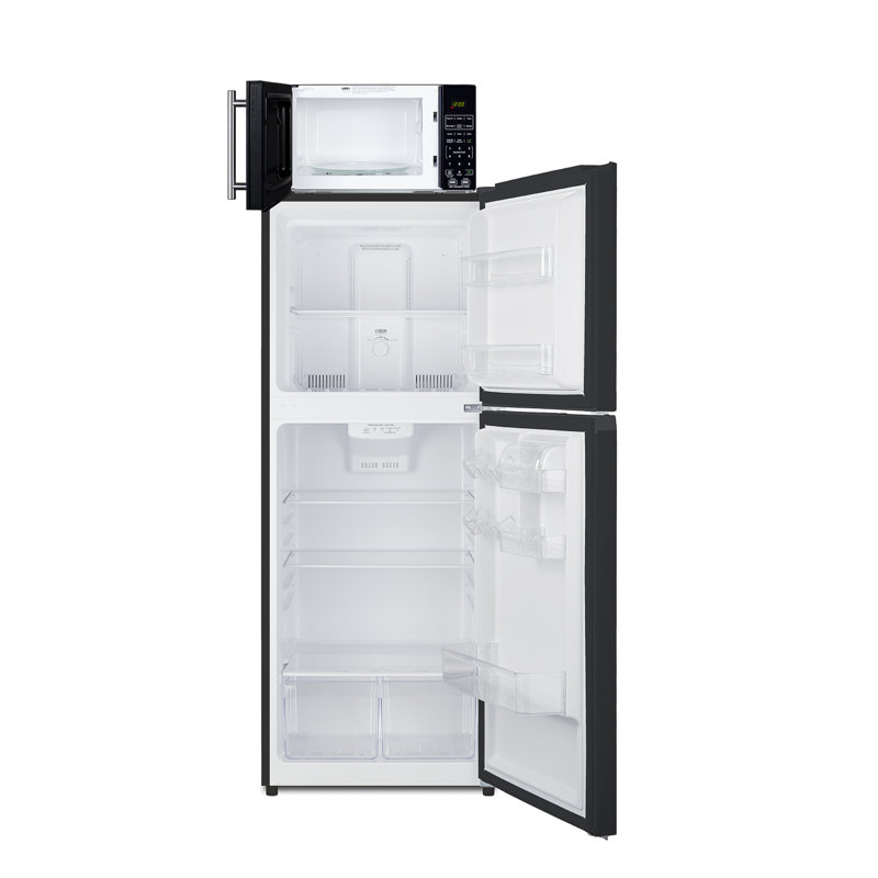 Summit Appliance 24" 10.1 Cubic Feet Smudge-Resistant Top Freezer Refrigerator, Black, Right Handed