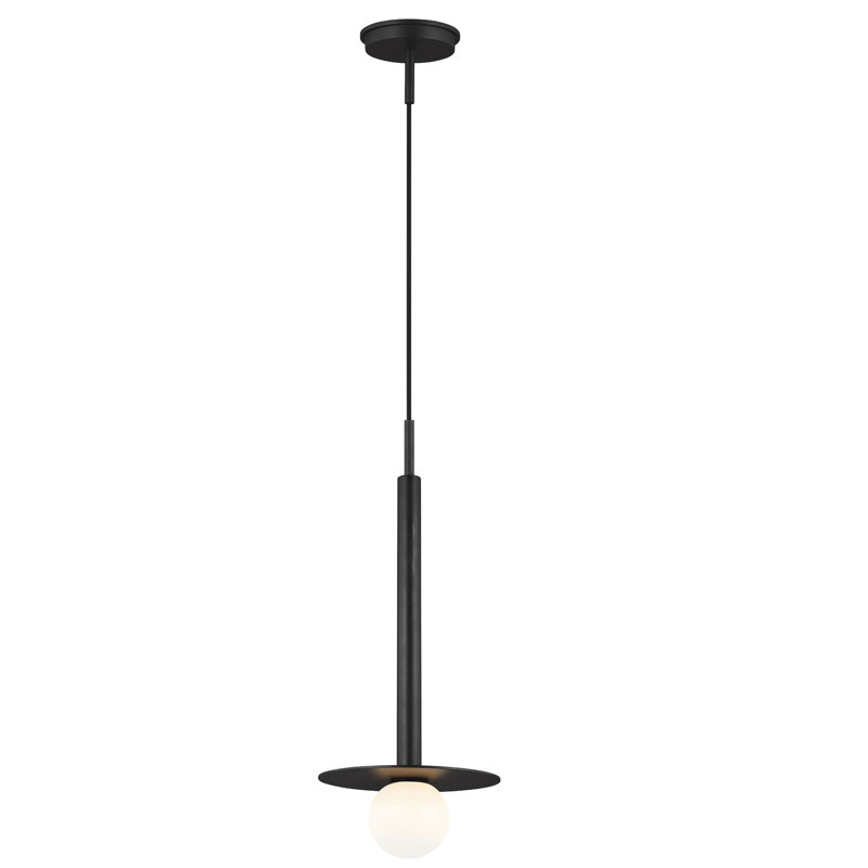 Allegra 1-Light Metal Pendant, 20" H x 8" W x 8" D, Midnight Black