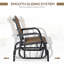 Fauteuil coulissant et respirant en maille de balcon avec support en métal et fabrication en porche tenace brun, parfait pour le jardin, la piscine, la cour