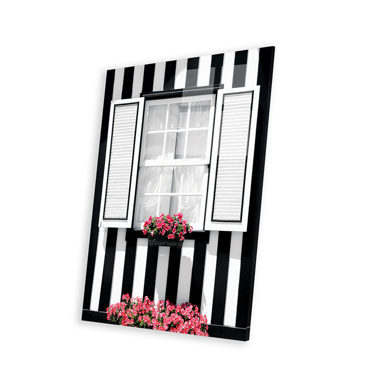 " Black and White Striped Window " Print