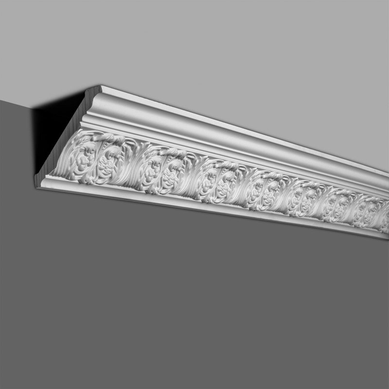 Moulure couronnée en polyuréthane à motif floral 4 1/8 po x 3-3 / 4 po x 96 po 16 LF, Paquet de 2