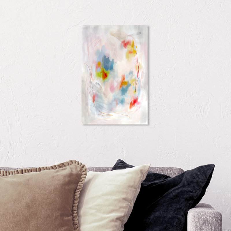 Couleurs abstraites dans la neige I - Peinture sur toile, H 54 po x l 36 po, Toile tendue