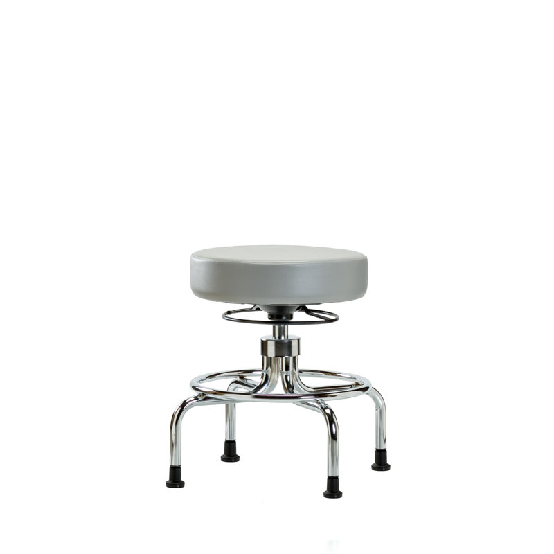 Tabouret de laboratoire Karris, Patins, Vinyl gris anthracite