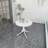 Summer - Modern White Round Plastic Table – 36 Inch Indoor/Outdoor Dining Table & Coffee Table, Lightweight Polypropylene All-Weather Patio Table For Garden, Courtyard, Kitchen, Camping (White)