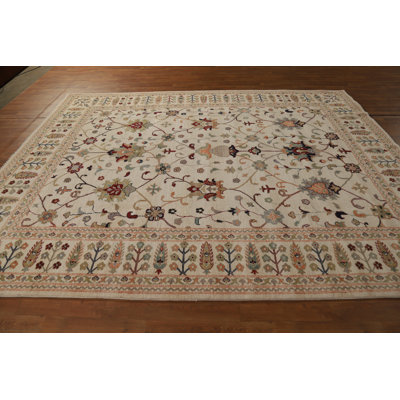 Tapis oriental fait à la main à motif floral Kazak 8 x 10