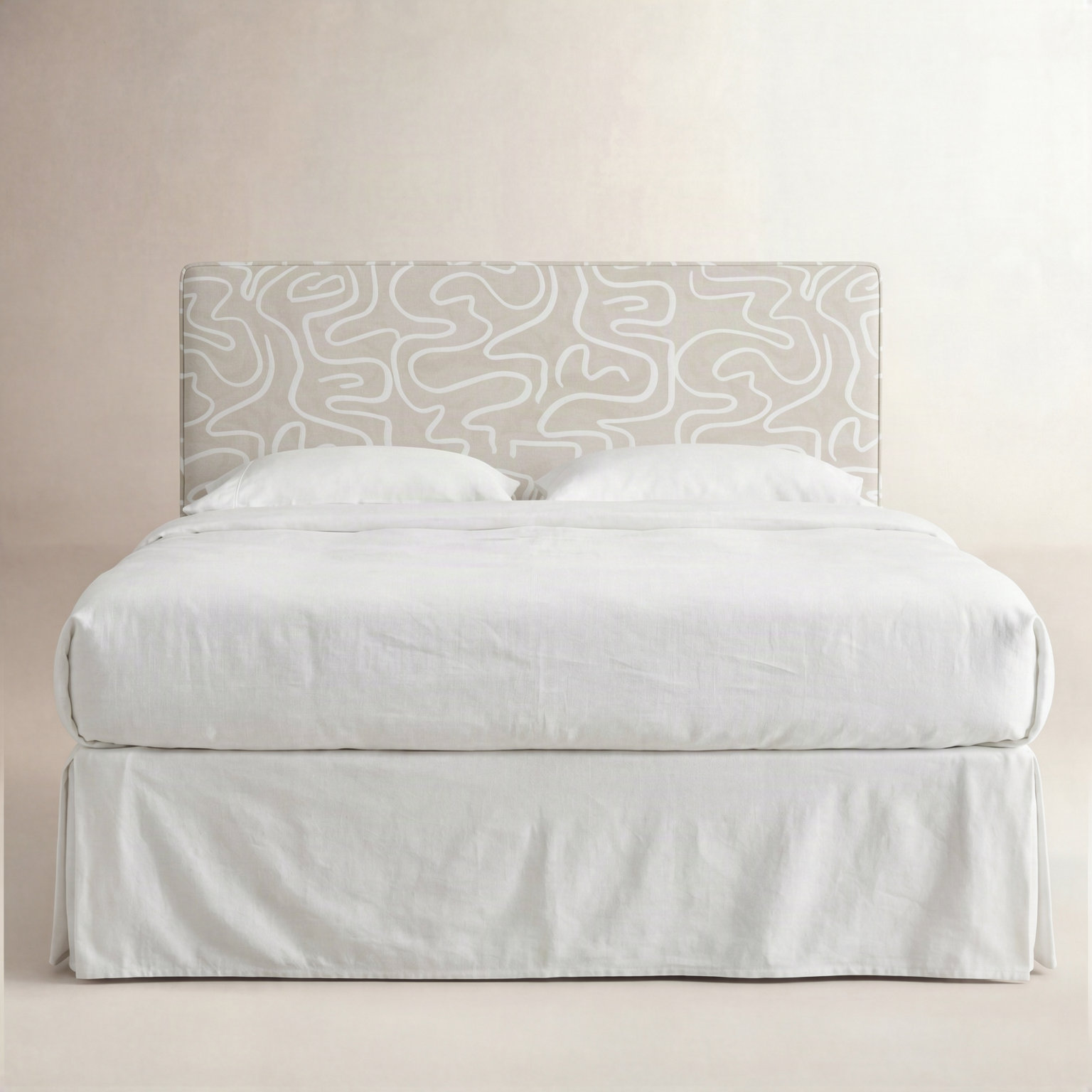 Marquise Pine Headboard, Twin, Evelyn Natural Asbtract