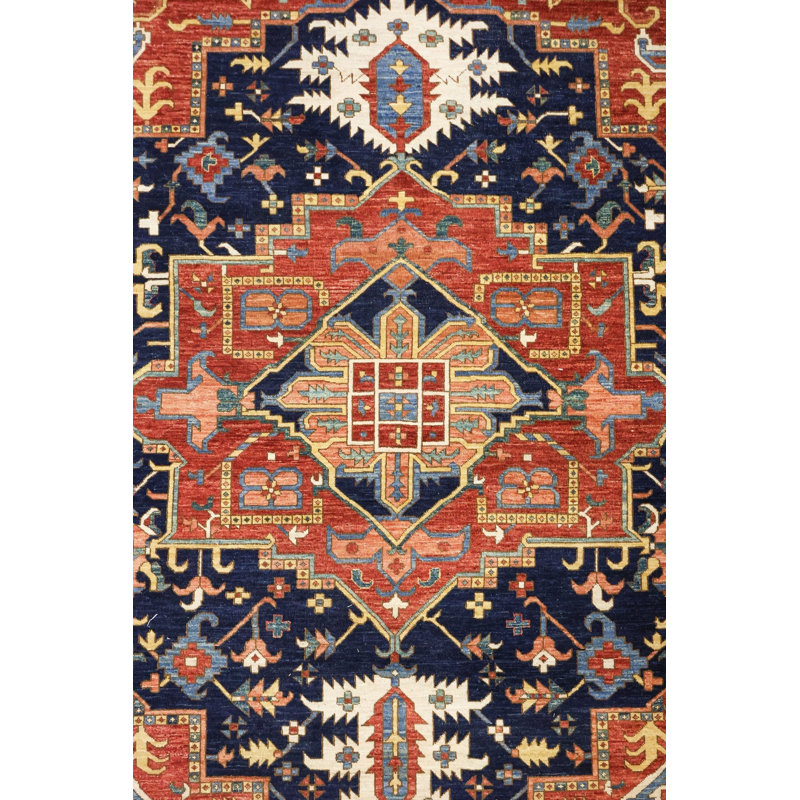 New Turkmen Afghan One-of-a-Kind Rectangle 8'11" X 11'9" Area Rug