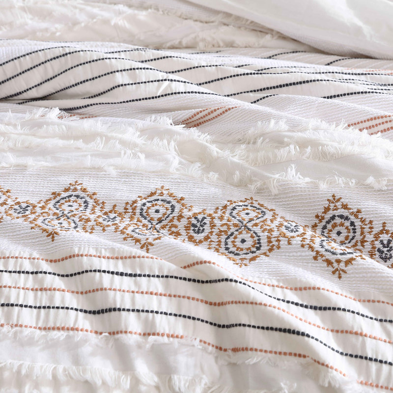 Andrew Cotton Bedding, Queen Comforter + 2 Queen Pillowcases