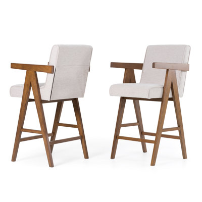 Lizzie - Modern Fabric Counter Chair (Set Of 2)
