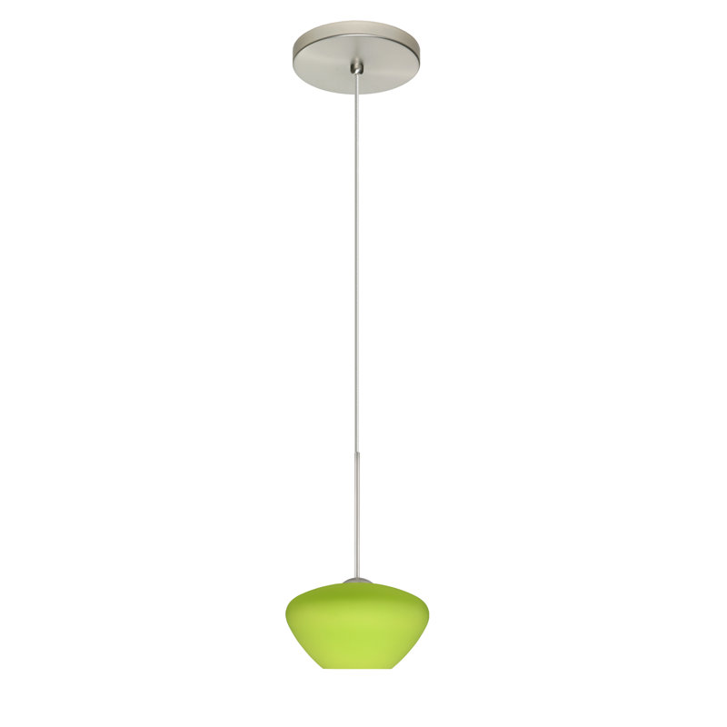 Luminaire suspendu géométrique à 1 lumière Srinivas, Lime, Nickel satiné, Halogène