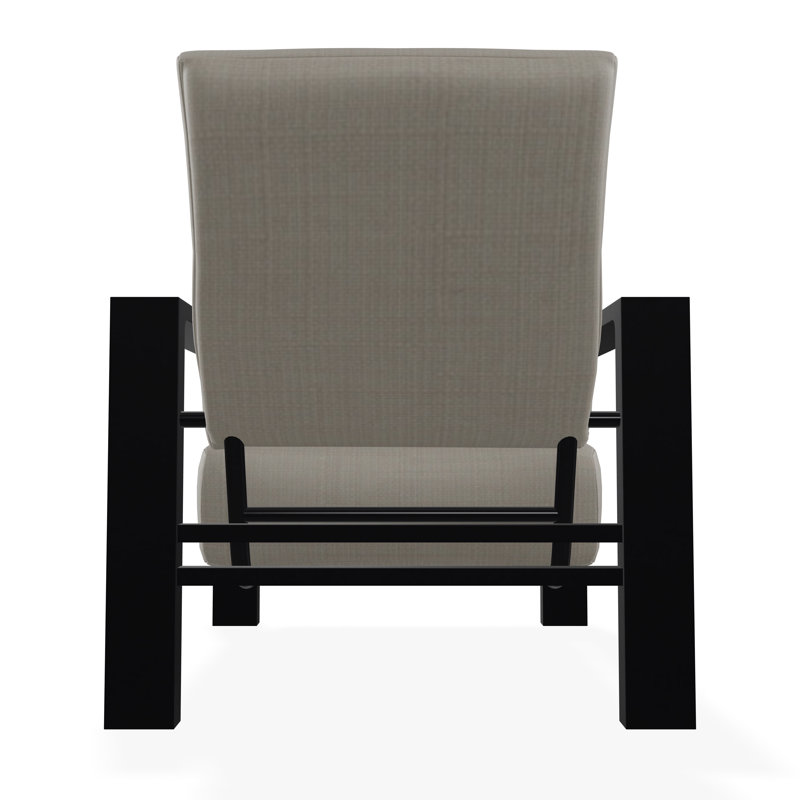 Larssen Deep Seating Cushion Arm Chair, Black, Stone Linen
