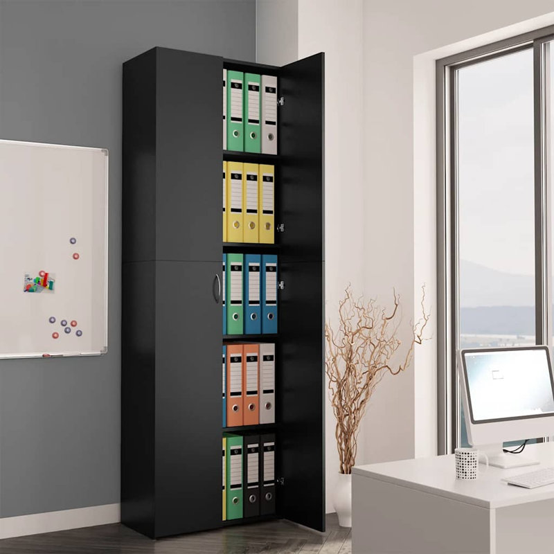 Abelone 2 -Door 5 -Shelf, Black Matte