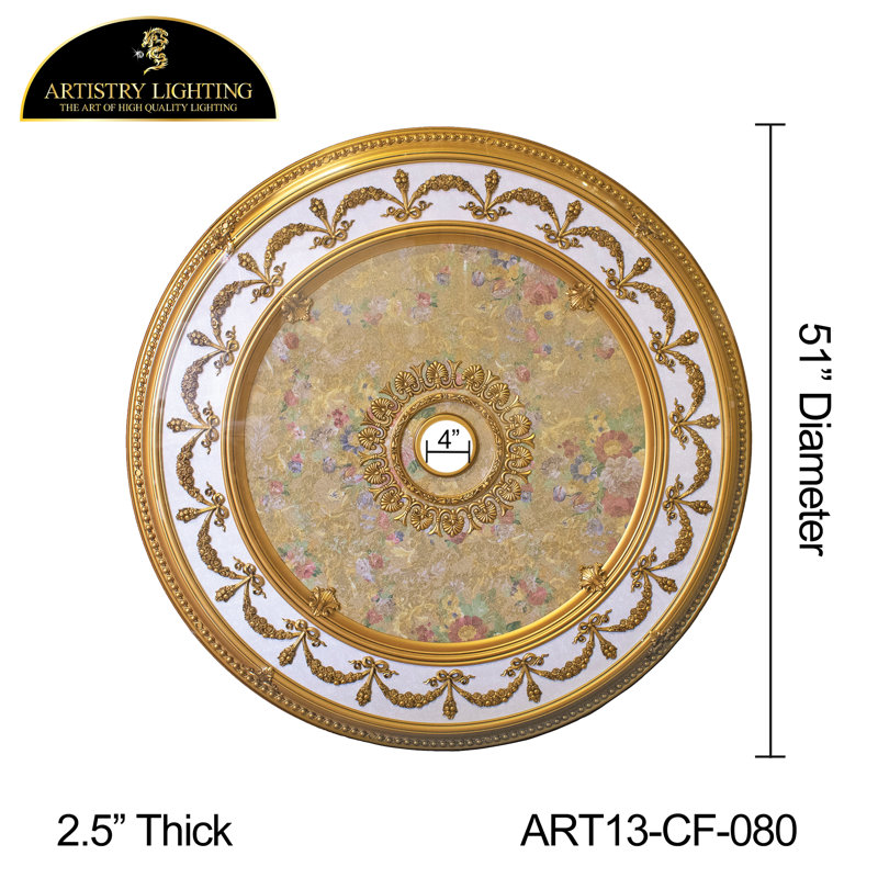 Motif floral rond rond 51 po
