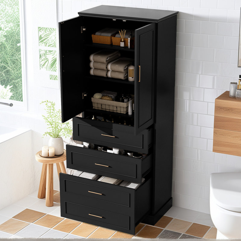 Armoire de rangement 72 po H, Noir
