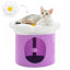 Maison pour chat avec arbre, lit troglodyte et coussin pour chat à fleurs amovible - 19,7 po x 15,7 po x 15,7 po-117069195
