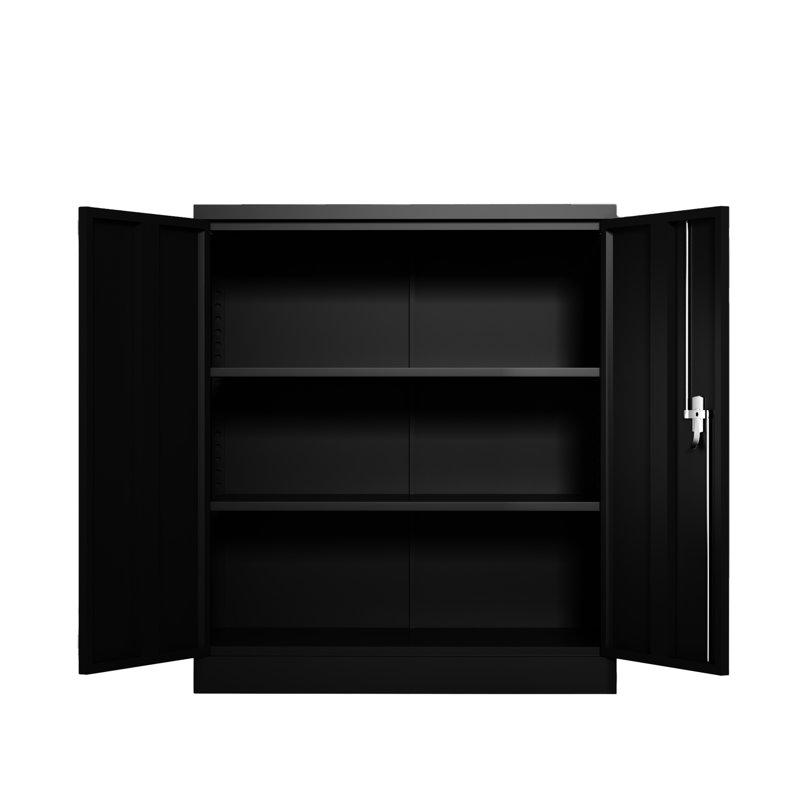 Boîte en métal robuste verrouillable - 2 tablettes réglables, 17,5 po Hauteur de l'armoire 2 portes 36,54 de large