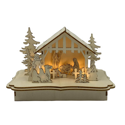 Crèche de Noël éclairée