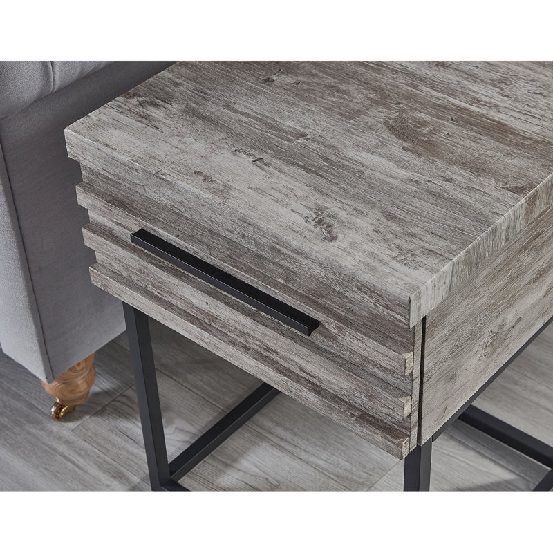 Celestial Buffet Table - Solution de rangement élégante pour la table de bout, pratique et élégante. Placage de papier fin laminé.
