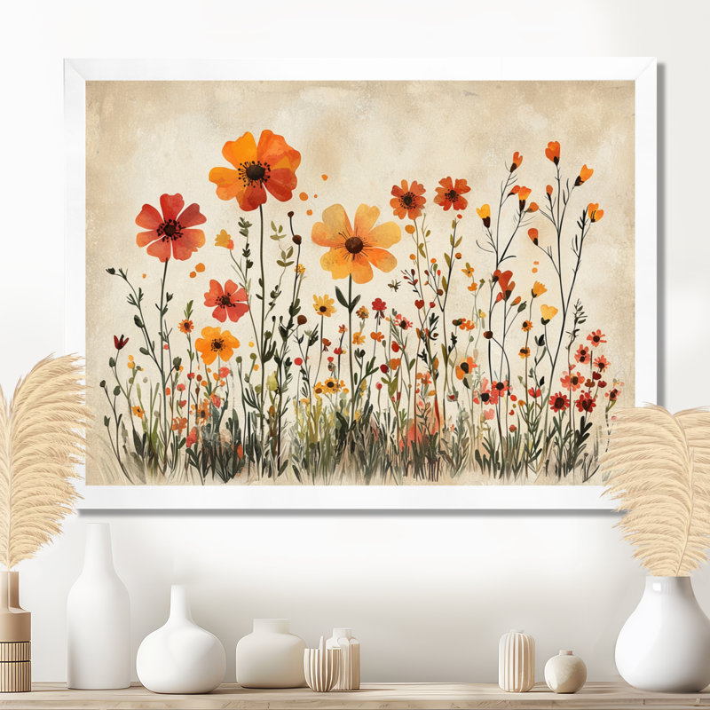 Iverson - Floral Wall Art, Reproduction encadrée d'une seule photo, H 16 po x l 32 po, Blanc