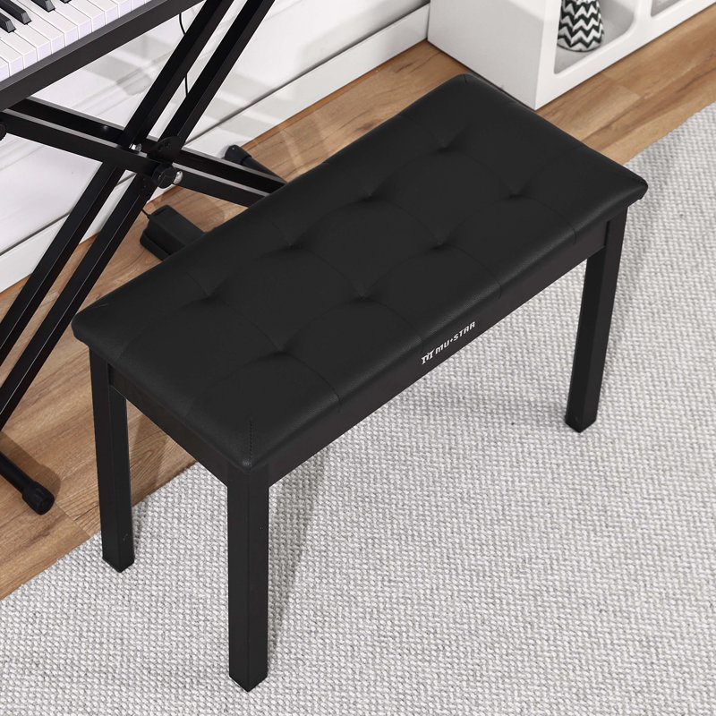 Faux Leather Upholstered Storage Bench, Black