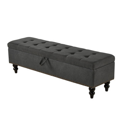 Banc de lit 59 po avec tissu de rangement