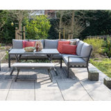 Cibecue 7 Person Lounge Dining set with Grey Cushions