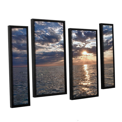 Lake Erie Sunset I by Dan Wilson 4 Piece Framed Photographic Print on Canvas Set -  ArtWall, 0wil009i2436f