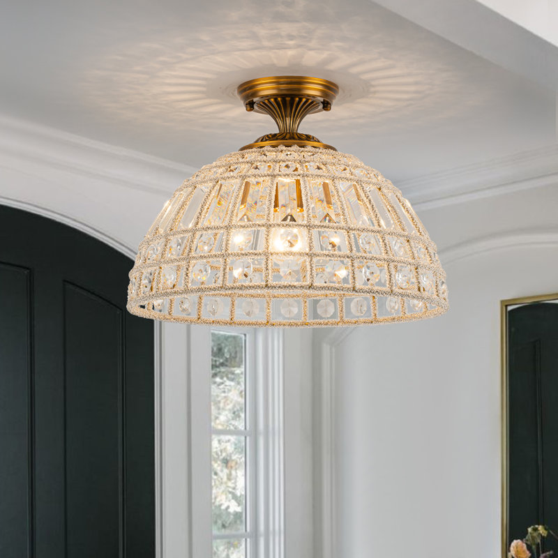 Plafonnier semi-encastré en cristal 1 lumière Ennu