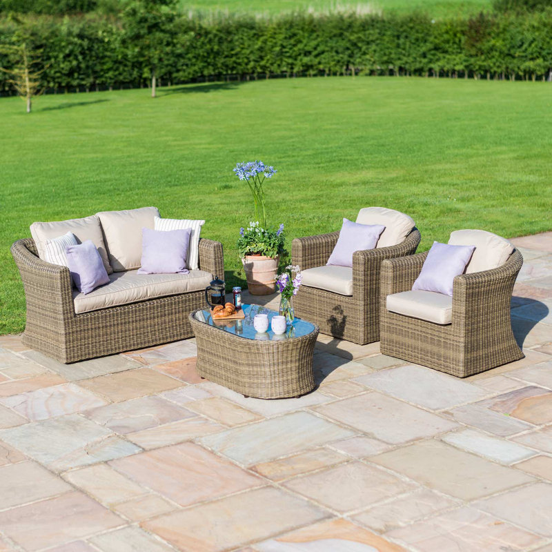 Balch 4 Seater Rounded Sofa Set