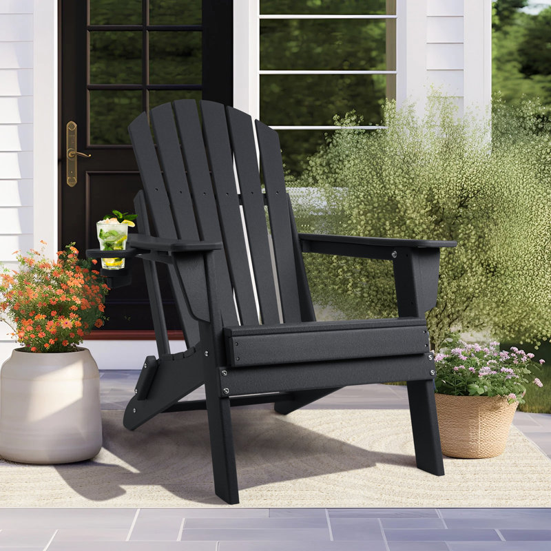 Chaise Adirondack pliante Uniopolis, Noir, noir, noir, noir