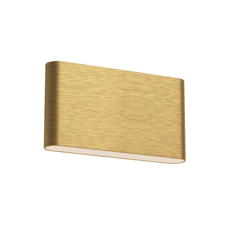 Applique murale ardoise en aluminium à DEL, Or brossé, H 5,5 po x l 9,88 po x P 1,63 po