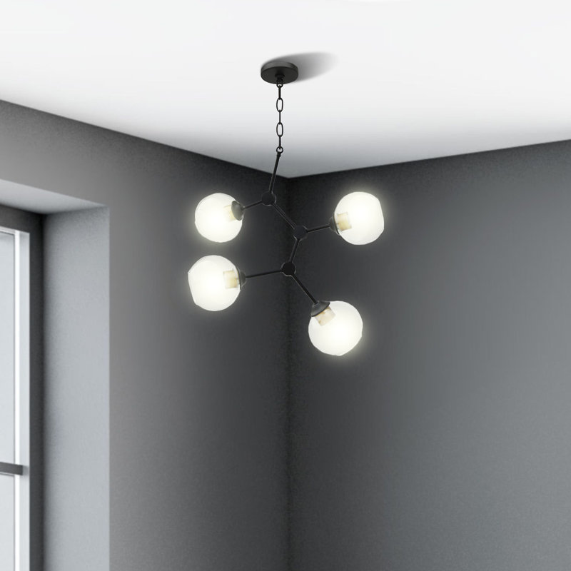 Lustre composé de 4 lumières George Oliver Ch5711-4Bk