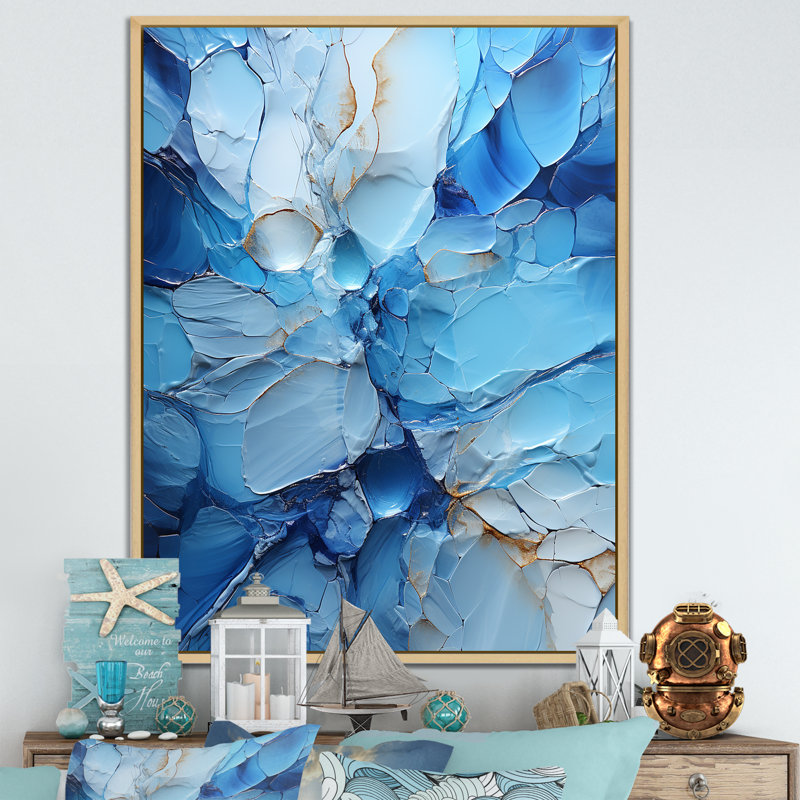 Minimalisme Groenland Geode Explosion sur toile, H 32 po x l 16 po x P 1 po, Cadre naturel flottant