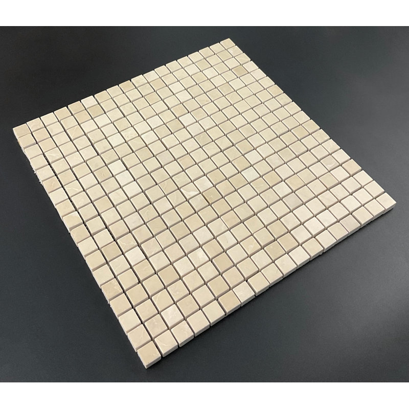 5/8 X 5/8 Grid Marble Mosaic Tile, Royal Beige