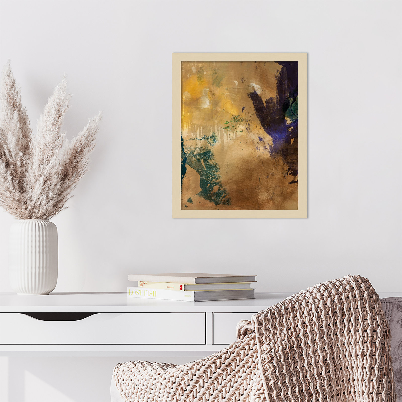 Amber Haze I by Flagler Wood Framed Wall Art Print, Brown, 17" H x 14" W