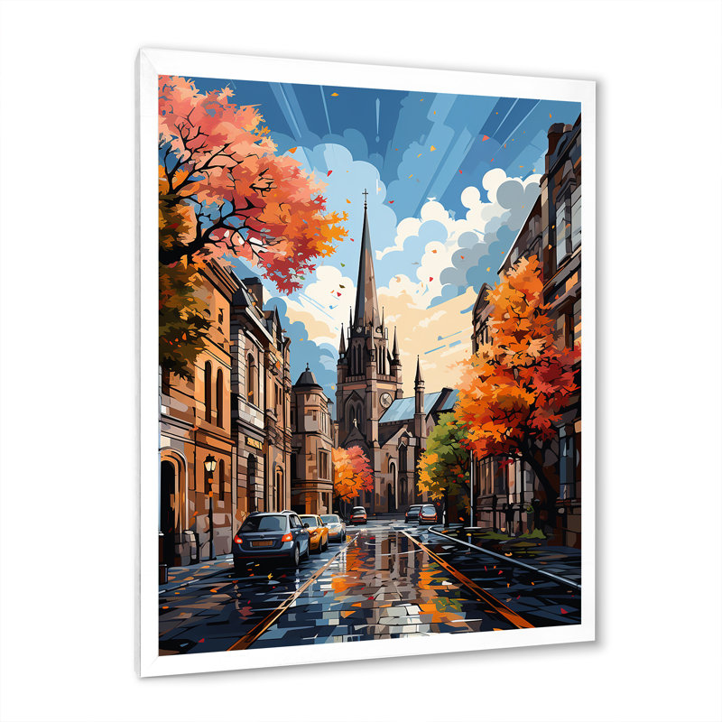 «Limose City Dublin Popart I», reproduction sur toile, H 32 po x l 16 po x P 1 po, Cadre photo blanc